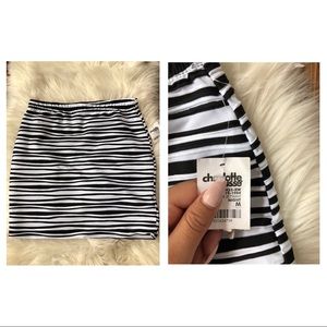 Black & white stripped skirt!